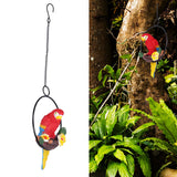 Macaw Garden Pendant Synthetic Resin Hanging Ring Parrots Sculpture for Pathway Yard Patio Lawn