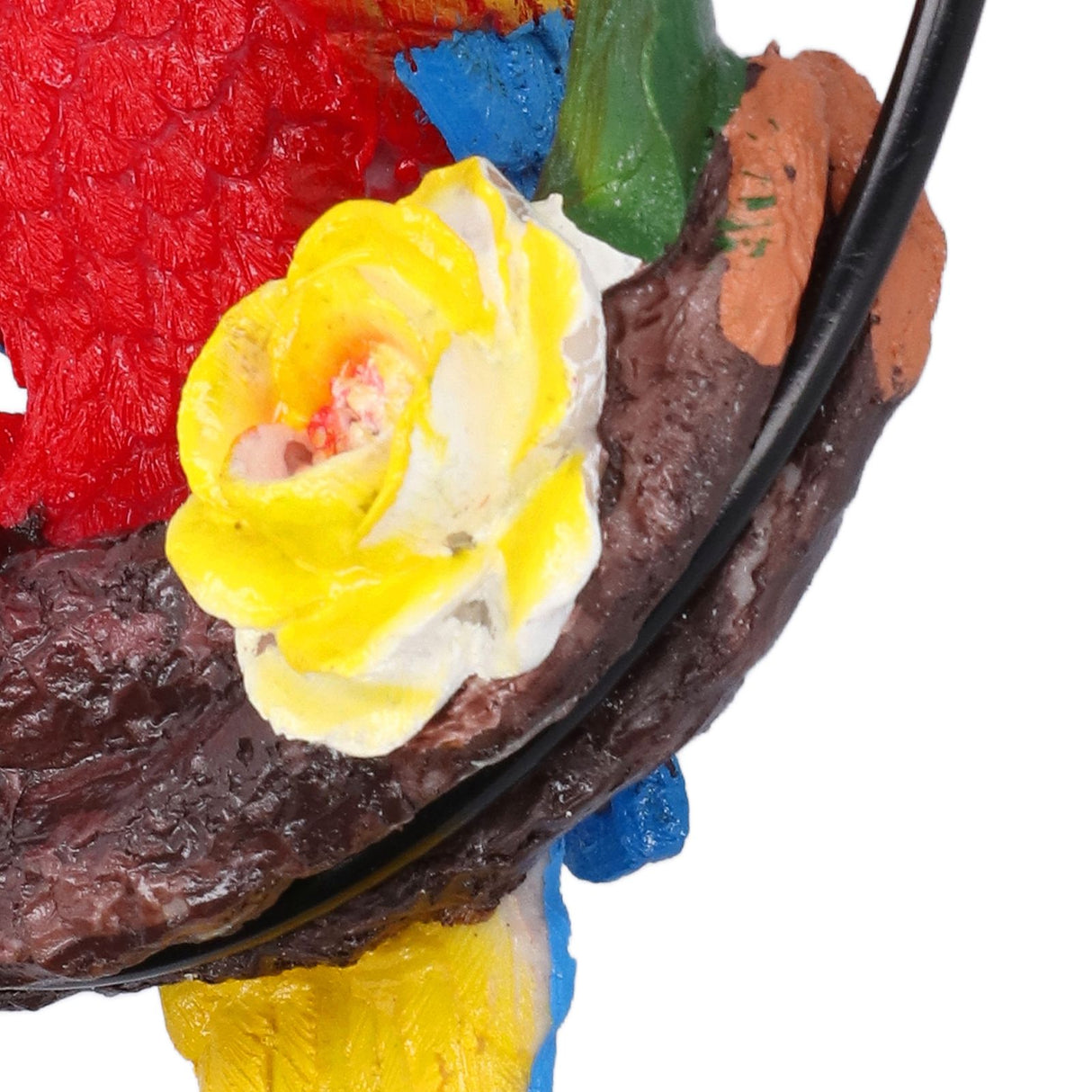 Macaw Garden Pendant Synthetic Resin Hanging Ring Parrots Sculpture for Pathway Yard Patio Lawn