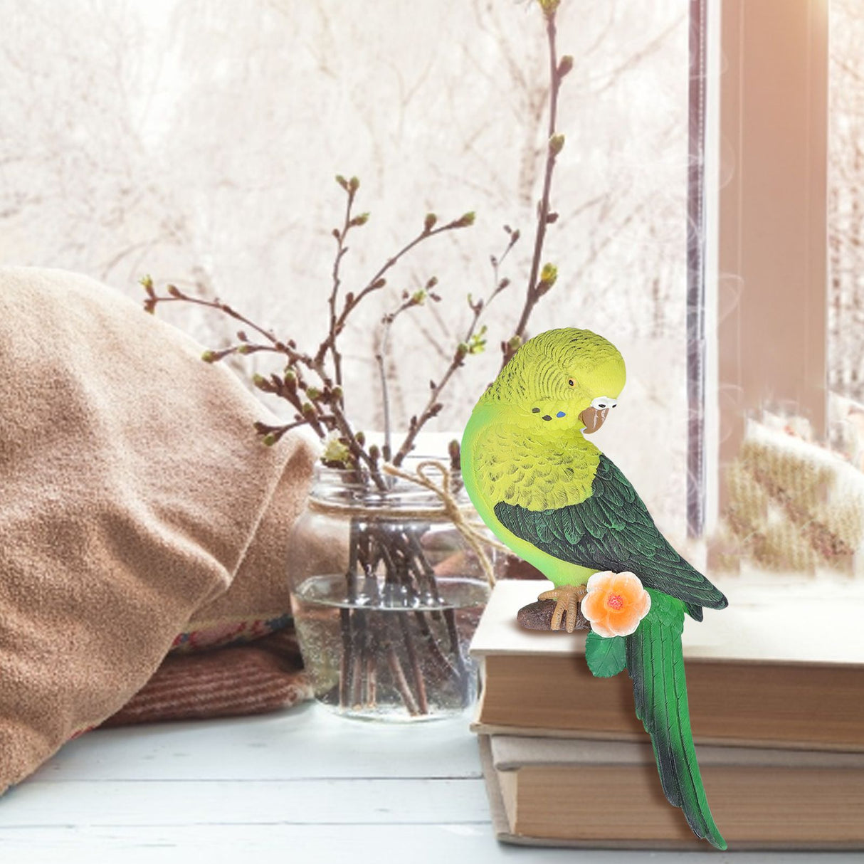 Artificial Bird Environmental Friendly Fine Workmanship Fine Carving Synthetic Resin Bird Simulator