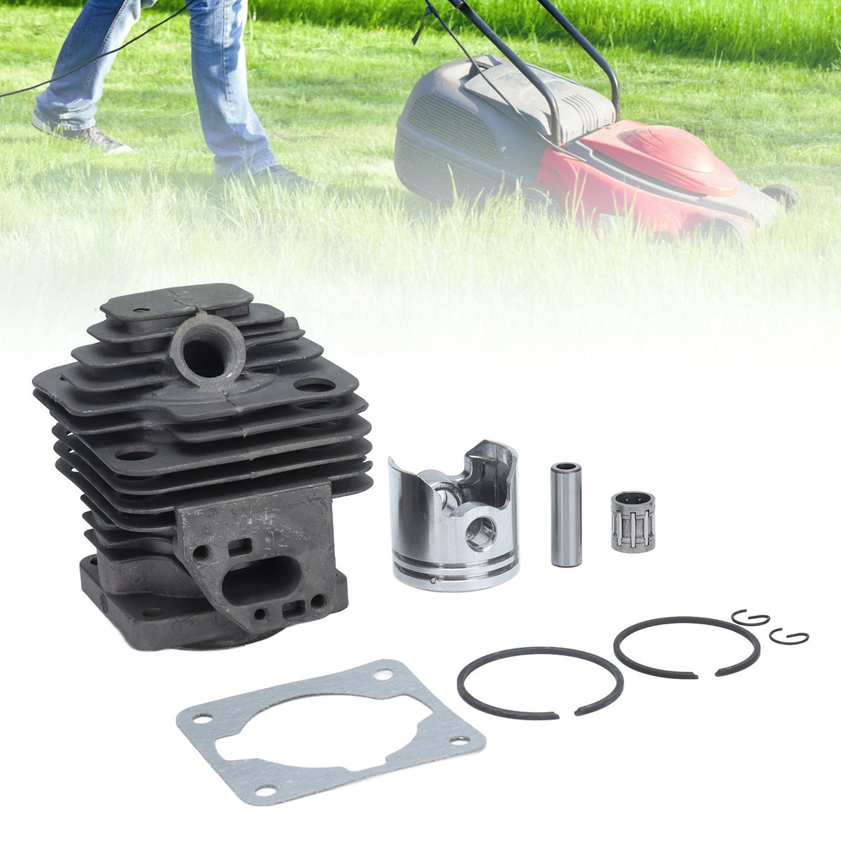36mm Cylinder Piston Gasket Needle Bearing Set Replacement Fit for TL33/CG330 1E36F Lawn Mower