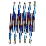 10Pcs Router Bits Tungsten Steel Spiral Flute Milling Cutter Tool with Plating Blue for Wood PVC Nylon - Extra Image