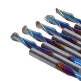 10Pcs Router Bits Tungsten Steel Spiral Flute Milling Cutter Tool with Plating Blue for Wood PVC Nylon
