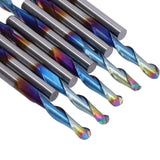 10Pcs Router Bits Tungsten Steel Spiral Flute Milling Cutter Tool with Plating Blue for Wood PVC Nylon - Extra Image