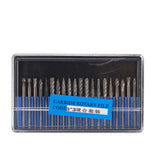20pcs Rotary Burr Set 3mm Shank Tungsten Steel for Woodworking Carving Polishing Grinding - Top-Down View