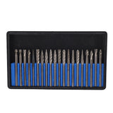 20pcs Rotary Burr Set 3mm Shank Tungsten Steel for Woodworking Carving Polishing Grinding - Close-Up Angle