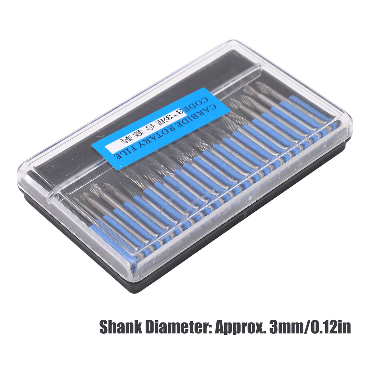 20pcs Rotary Burr Set 3mm Shank Tungsten Steel for Woodworking Carving Polishing Grinding