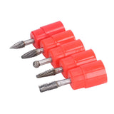 5Pcs 6x8mm Tungsten Steel Burr Files Rotating Grinding Burrs Set for Woodworking Carving Polishing - Rear View