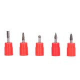 5Pcs 6x8mm Tungsten Steel Burr Files Rotating Grinding Burrs Set for Woodworking Carving Polishing