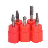 5Pcs 6x8mm Tungsten Steel Burr Files Rotating Grinding Burrs Set for Woodworking Carving Polishing