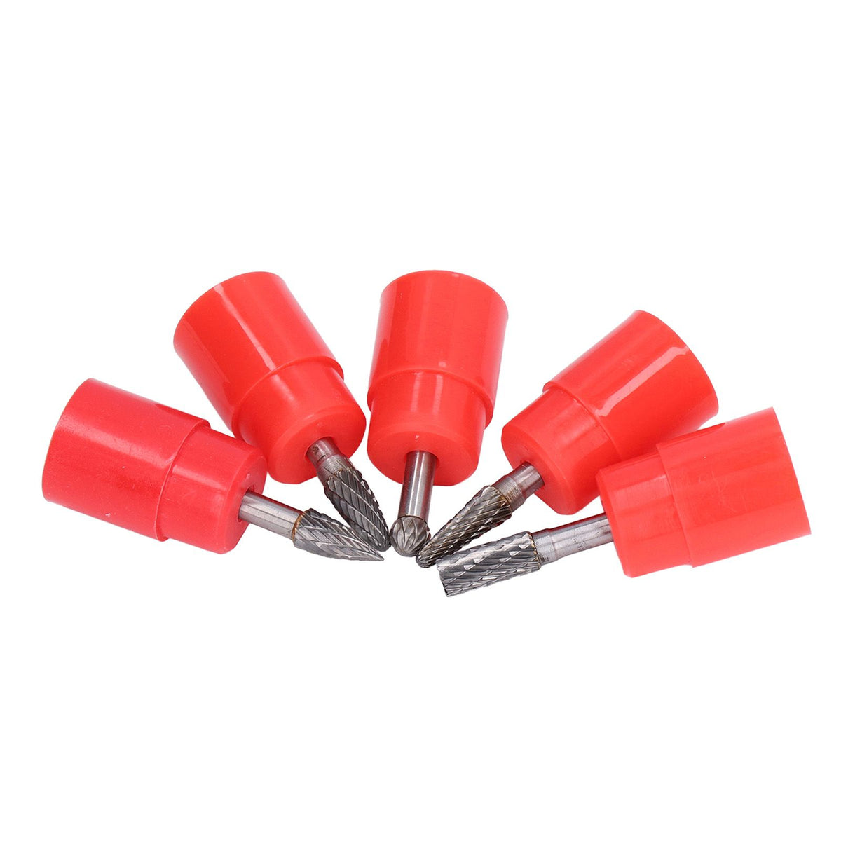 5Pcs 6x8mm Tungsten Steel Burr Files Rotating Grinding Burrs Set for Woodworking Carving Polishing