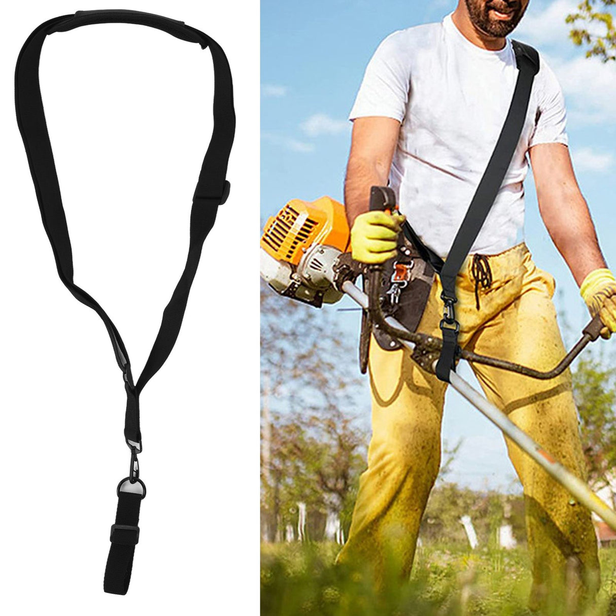 Blower Strap Nylon Black Universal Trimmer Shoulder Pad Belt for Lawn Mowers Weeders