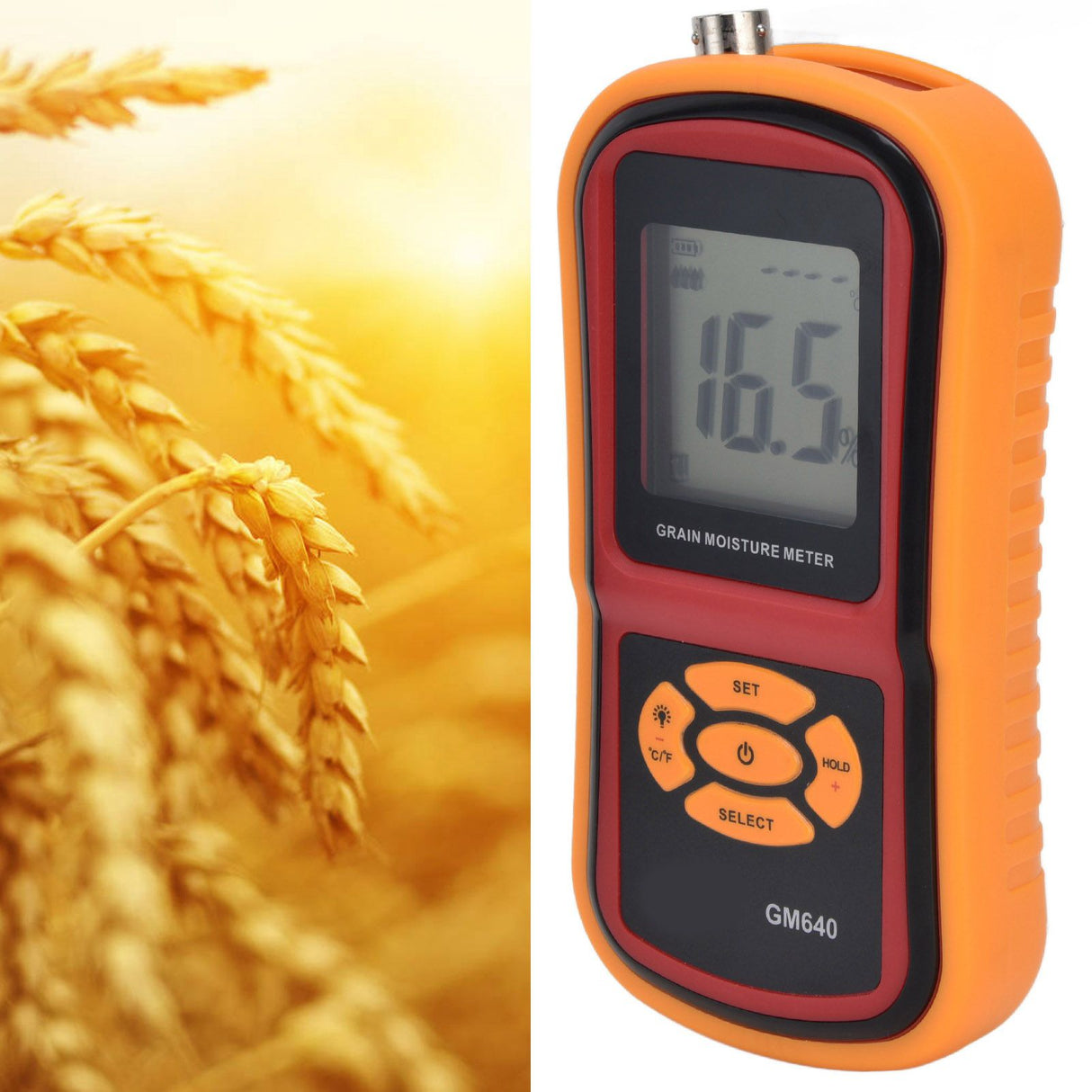 Digital Moisture Detector Portable Grain Moisture Meter LCD Hygrometer Humidity Tester for Wheat Corn Rice