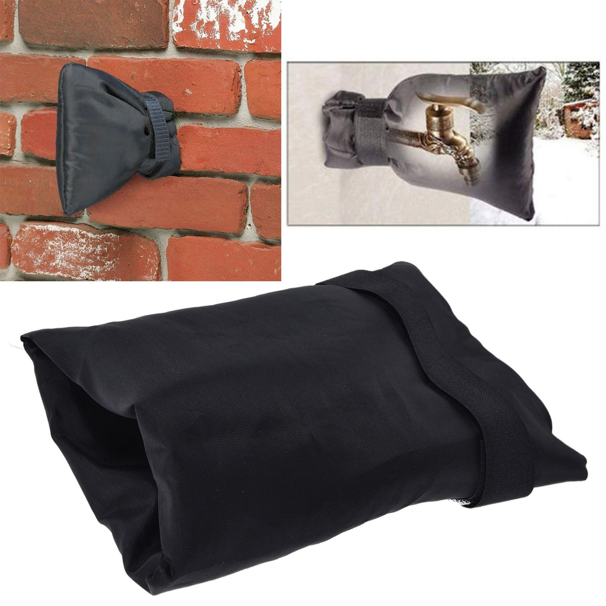 Outdoor Faucet Frost Protection Cover Waterproof Faucet Anti Freeze Protection CoverBlack 15x21cm Hook and Loop
