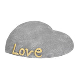 Pet Memorial Stone Heart Shaped Garden Memorial Tombstone Resin Dog Cat Gravestone for Lawn BackyardSesame Gray