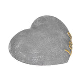 Pet Memorial Stone Heart Shaped Garden Memorial Tombstone Resin Dog Cat Gravestone for Lawn BackyardSesame Gray - Close-Up Angle