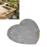 Pet Memorial Stone Heart Shaped Garden Memorial Tombstone Resin Dog Cat Gravestone for Lawn BackyardSesame Gray