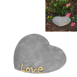 Pet Memorial Stone Heart Shaped Garden Memorial Tombstone Resin Dog Cat Gravestone for Lawn BackyardSesame Gray