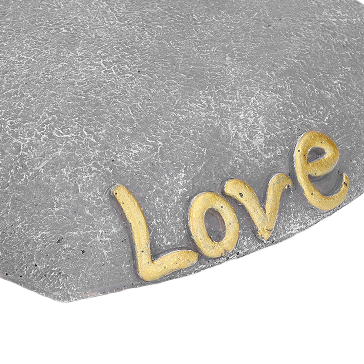 Pet Memorial Stone Heart Shaped Garden Memorial Tombstone Resin Dog Cat Gravestone for Lawn BackyardSesame Gray