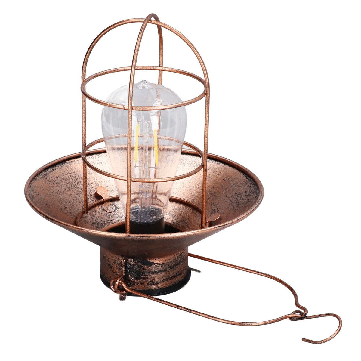 Solar Hanging Light Decorative Iron Frame LED Outdoor Retro Lantern for Garden Yard Porch