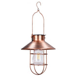 Solar Hanging Light Decorative Iron Frame LED Outdoor Retro Lantern for Garden Yard Porch