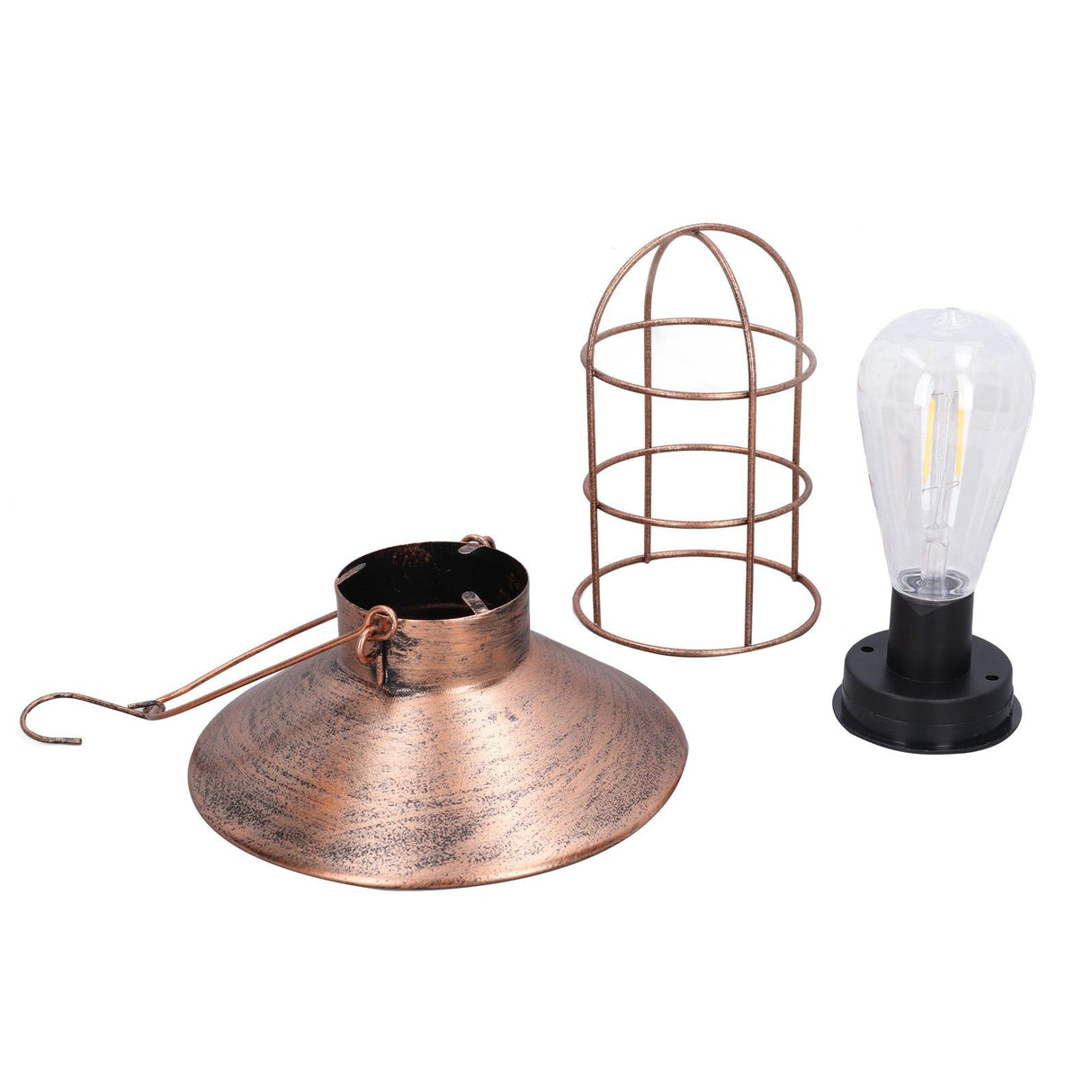 Solar Hanging Light Decorative Iron Frame LED Outdoor Retro Lantern for Garden Yard Porch