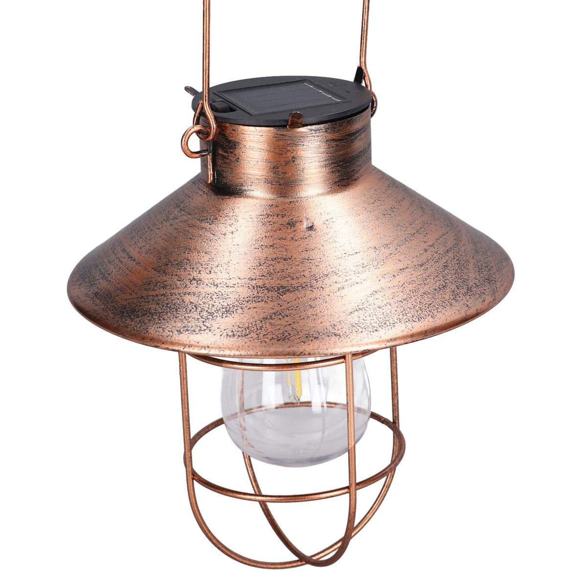 Solar Hanging Light Decorative Iron Frame LED Outdoor Retro Lantern for Garden Yard Porch