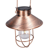 Solar Hanging Light Decorative Iron Frame LED Outdoor Retro Lantern for Garden Yard Porch