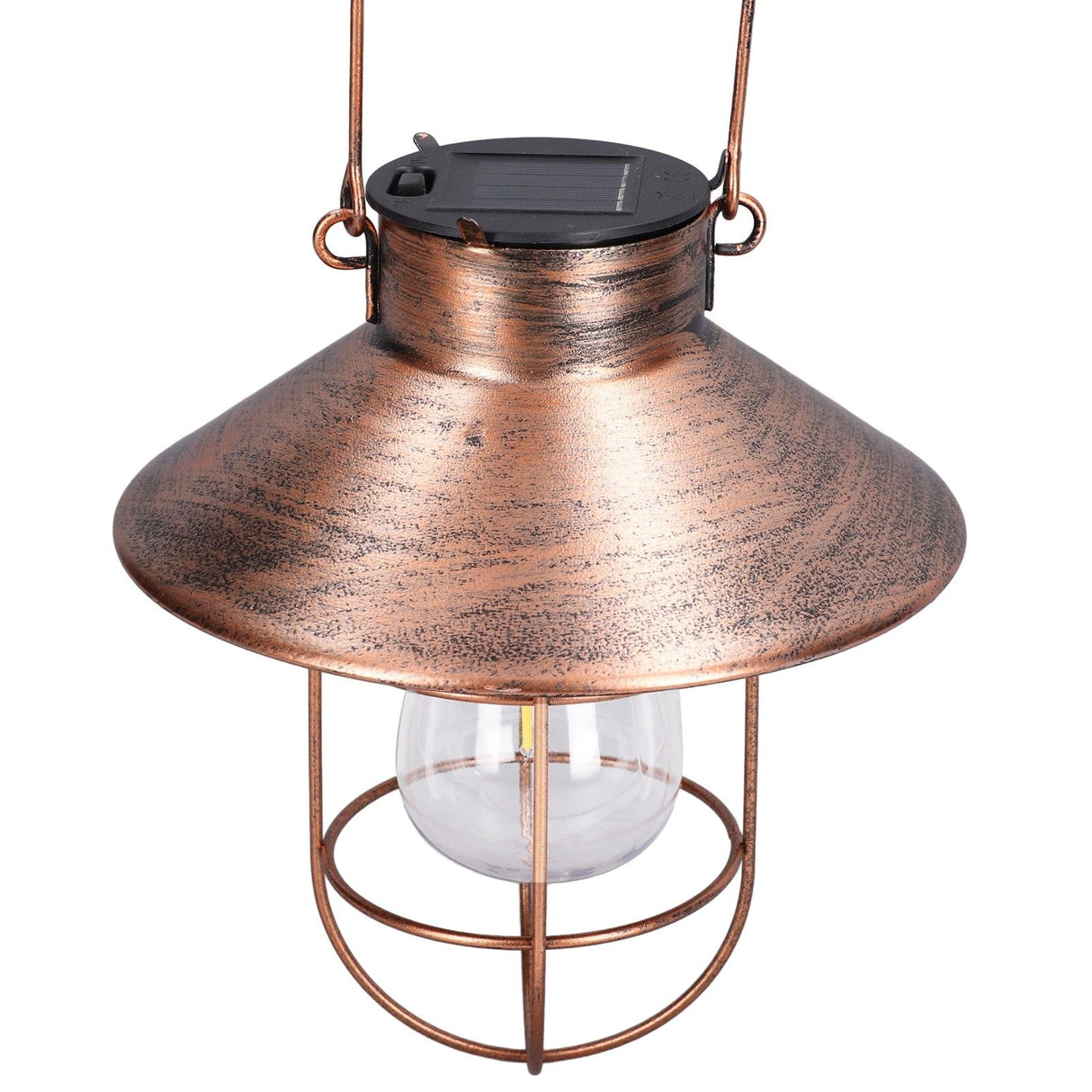 Solar Hanging Light Decorative Iron Frame LED Outdoor Retro Lantern for Garden Yard Porch