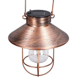 Solar Hanging Light Decorative Iron Frame LED Outdoor Retro Lantern for Garden Yard Porch