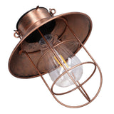 Solar Hanging Light Decorative Iron Frame LED Outdoor Retro Lantern for Garden Yard Porch
