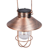 Solar Hanging Light Decorative Iron Frame LED Outdoor Retro Lantern for Garden Yard Porch - Extra Image