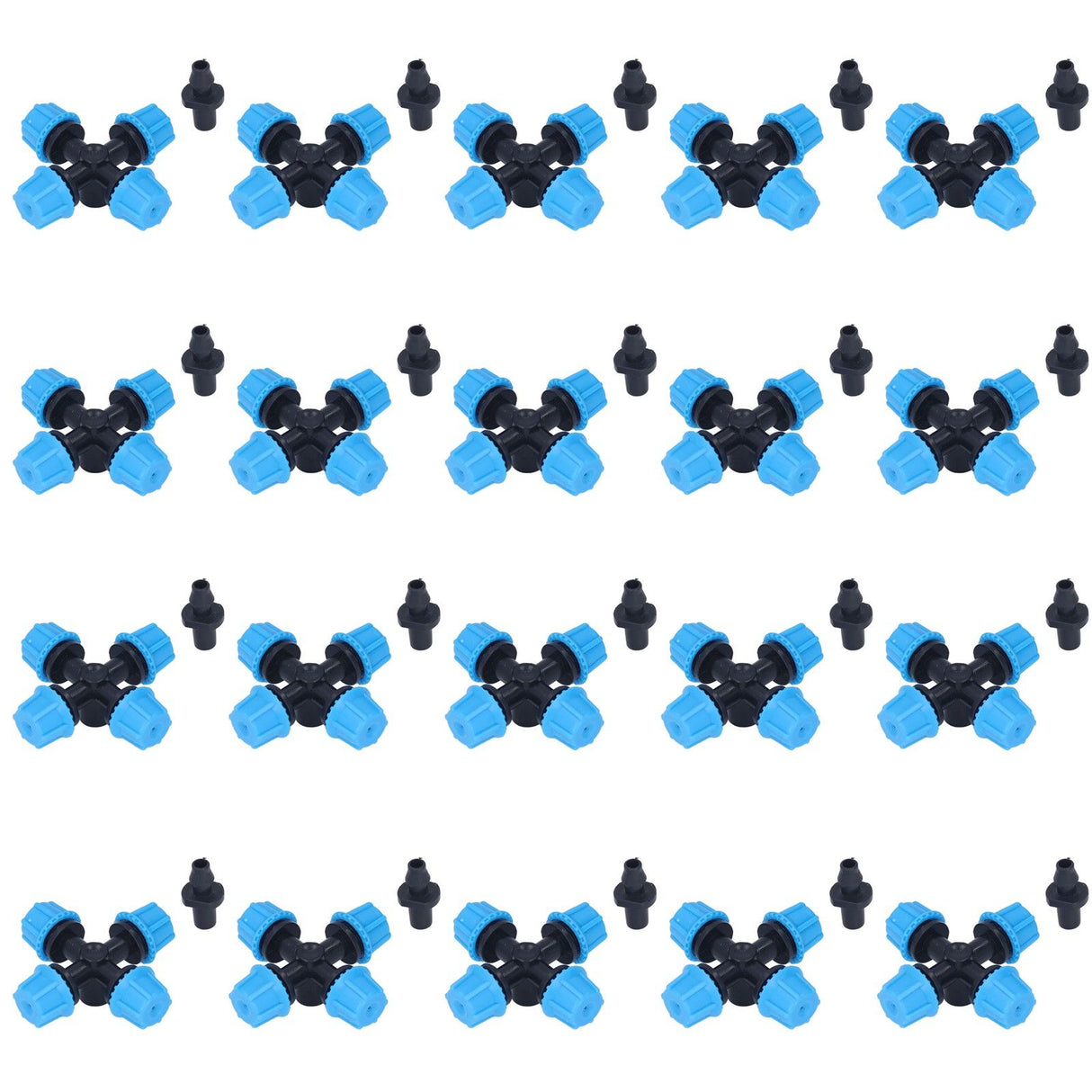 20Pcs Cross Spray Nozzle Irrigation Cross Atomization Micro Nozzle for Lawn Garden Terrace