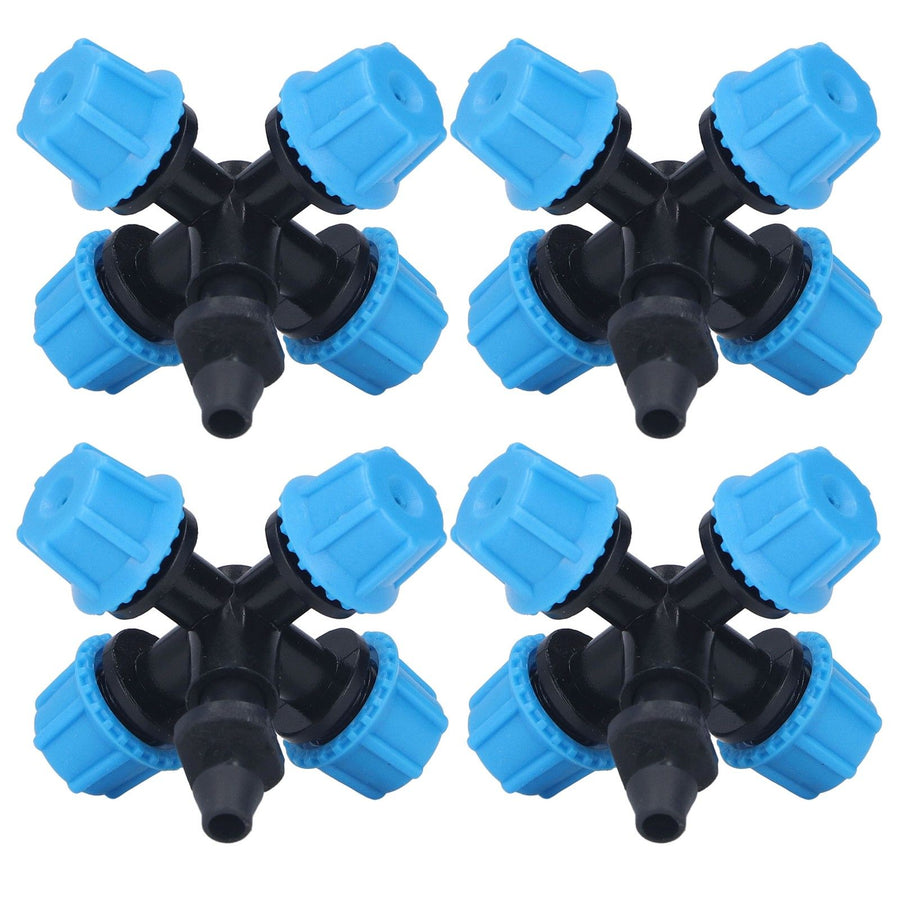 20Pcs Cross Spray Nozzle Irrigation Cross Atomization Micro Nozzle for Lawn Garden Terrace