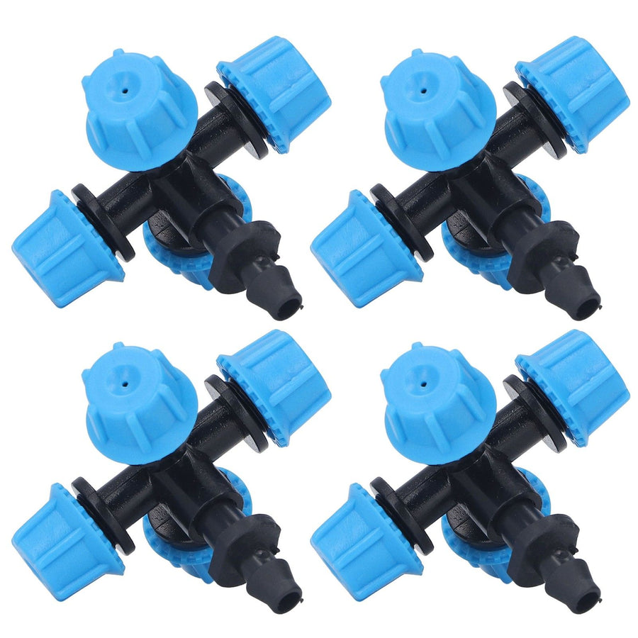20Pcs Cross Spray Nozzle Irrigation Cross Atomization Micro Nozzle for Lawn Garden Terrace