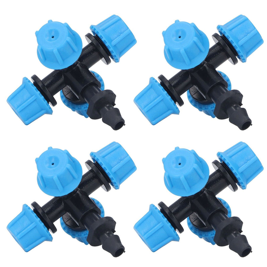 20Pcs Cross Spray Nozzle Irrigation Cross Atomization Micro Nozzle for Lawn Garden Terrace
