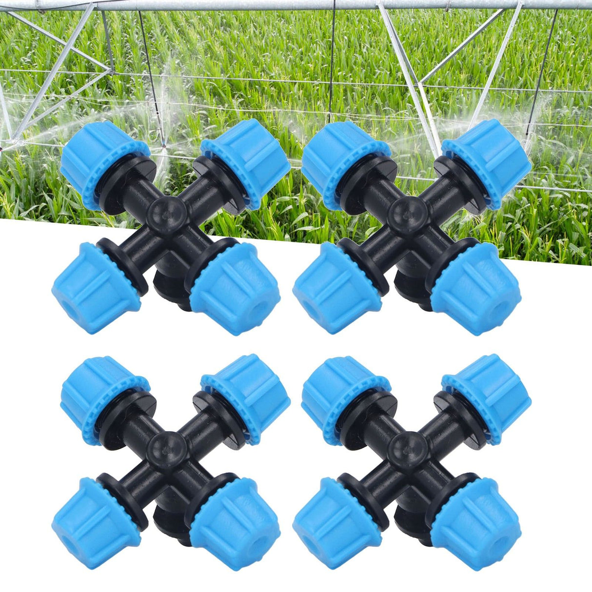 20Pcs Cross Spray Nozzle Irrigation Cross Atomization Micro Nozzle for Lawn Garden Terrace