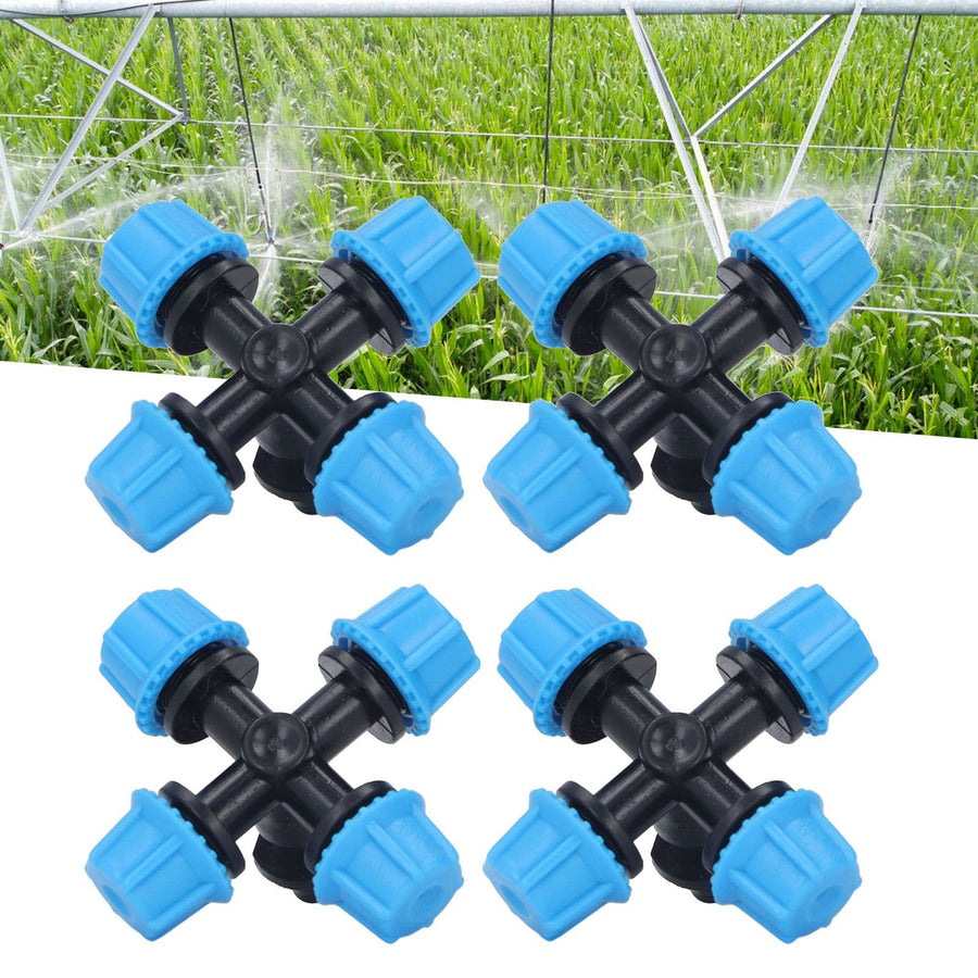 20Pcs Cross Spray Nozzle Irrigation Cross Atomization Micro Nozzle for Lawn Garden Terrace