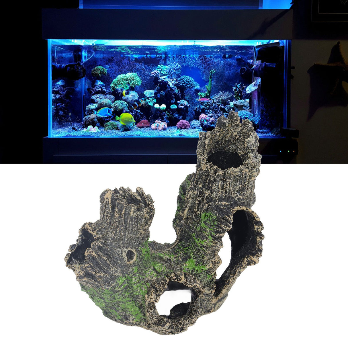 Aquarium Tree Stump Hole Exquisite Shrimp Dodging House Hollow Tree Hole Resin Crafts Decorations