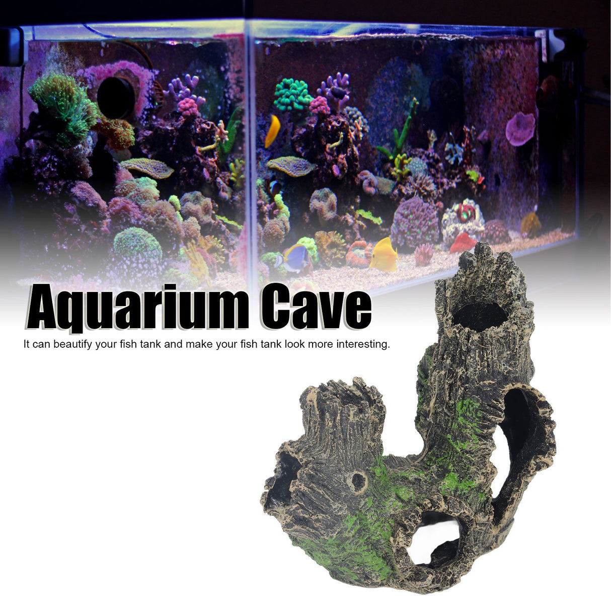 Aquarium Tree Stump Hole Exquisite Shrimp Dodging House Hollow Tree Hole Resin Crafts Decorations