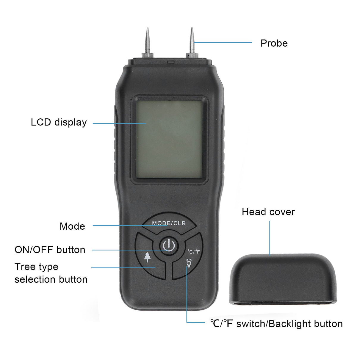 Wood Moisture Meter Large LCD Easy Operation ATC Function Wide Application Stable Accurate Durable Water Leaking Detector