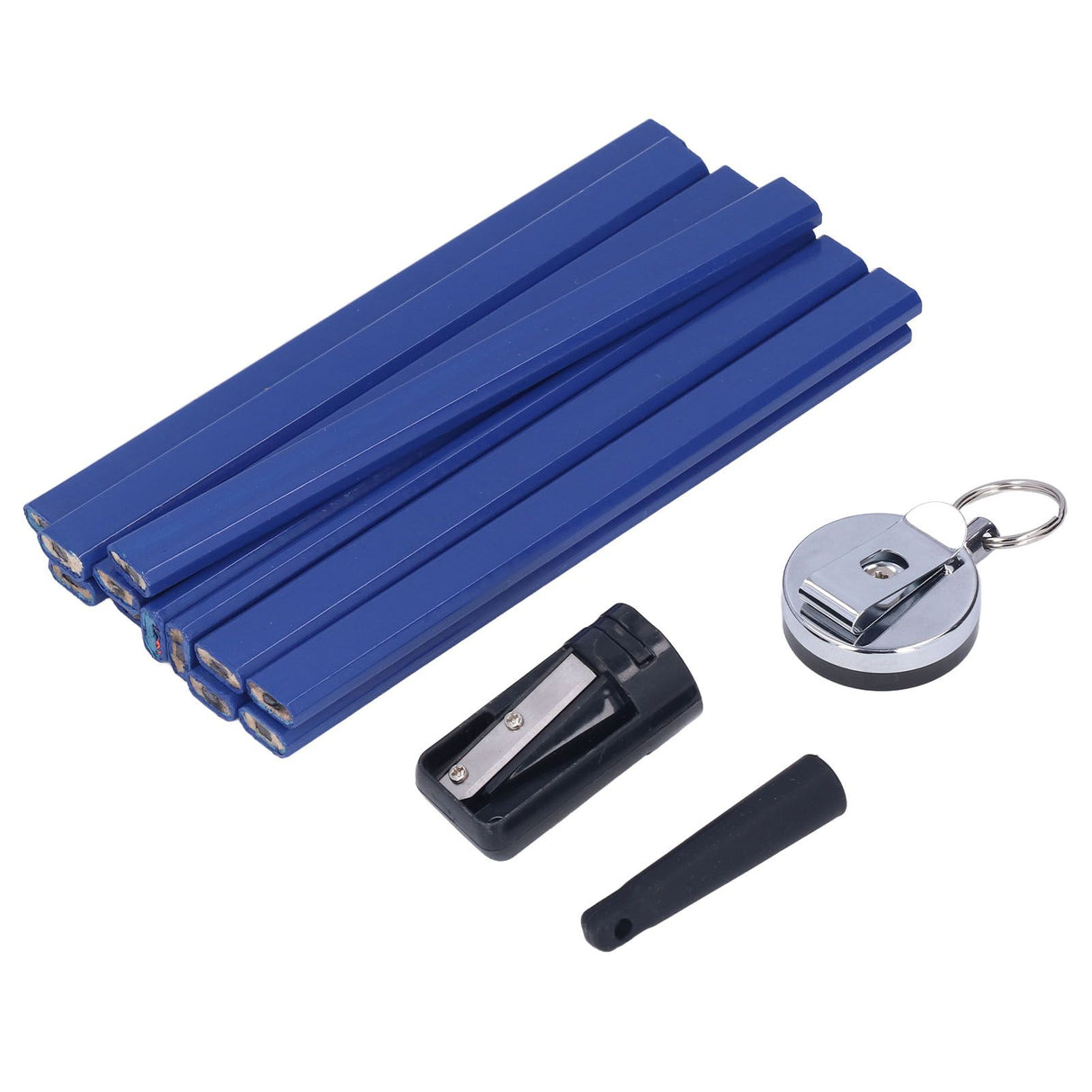7in Carpenter Pencil Set with Sharpener Flat Octagonal Woodworking Pencil Wood Marking Pencil for Carpentry