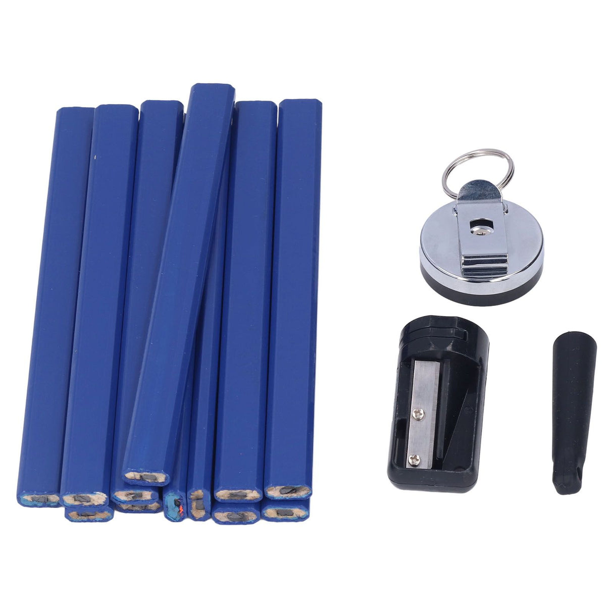 7in Carpenter Pencil Set with Sharpener Flat Octagonal Woodworking Pencil Wood Marking Pencil for Carpentry