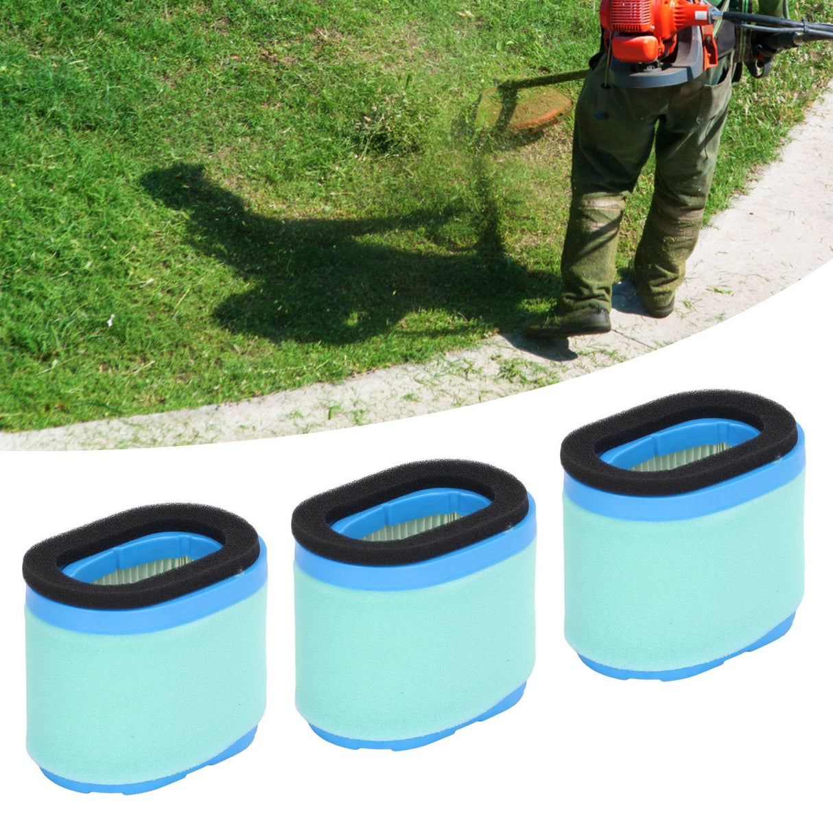 3PCS Lawn Mower Filter Replacement Garden Air Filter for John Deere M147431 M143278 697029 690610 498596 273356