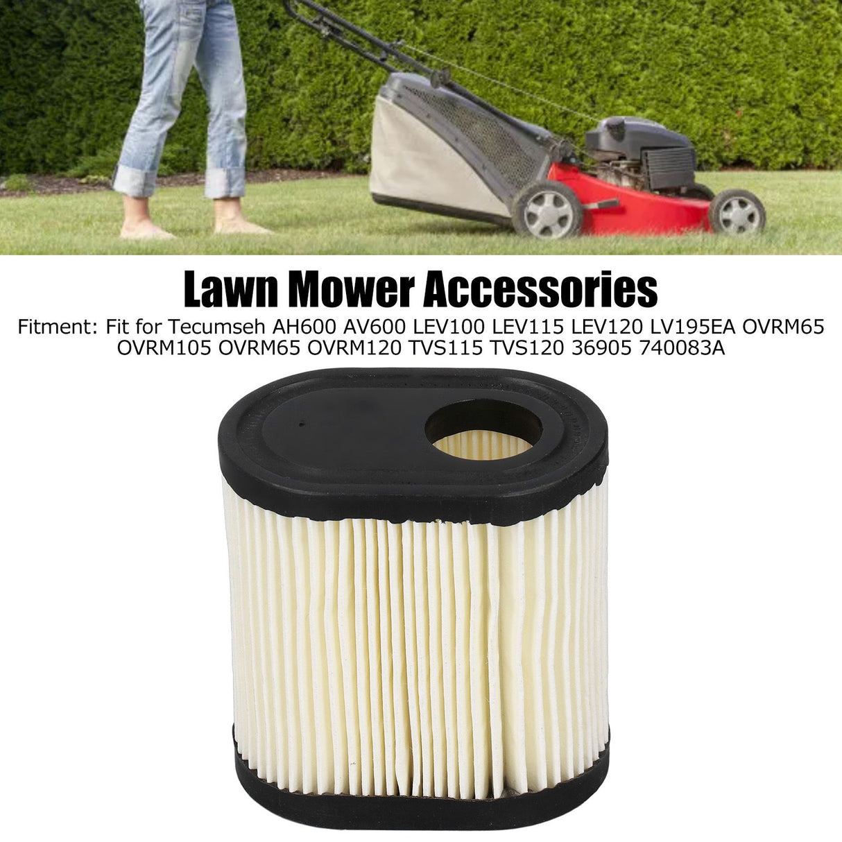 Mower Air Filter Assembly Garden Lawn Mower Filter Accessories for Tecumseh 36905 740083A