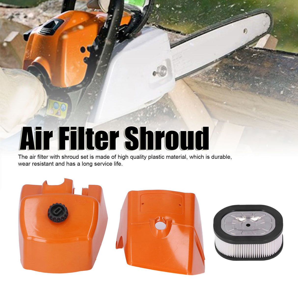 Air Filter with Cylinder Cover Set Plastic Replacement for Stihl 066 MS660 MS650 Chainsaw 000 120 1654
