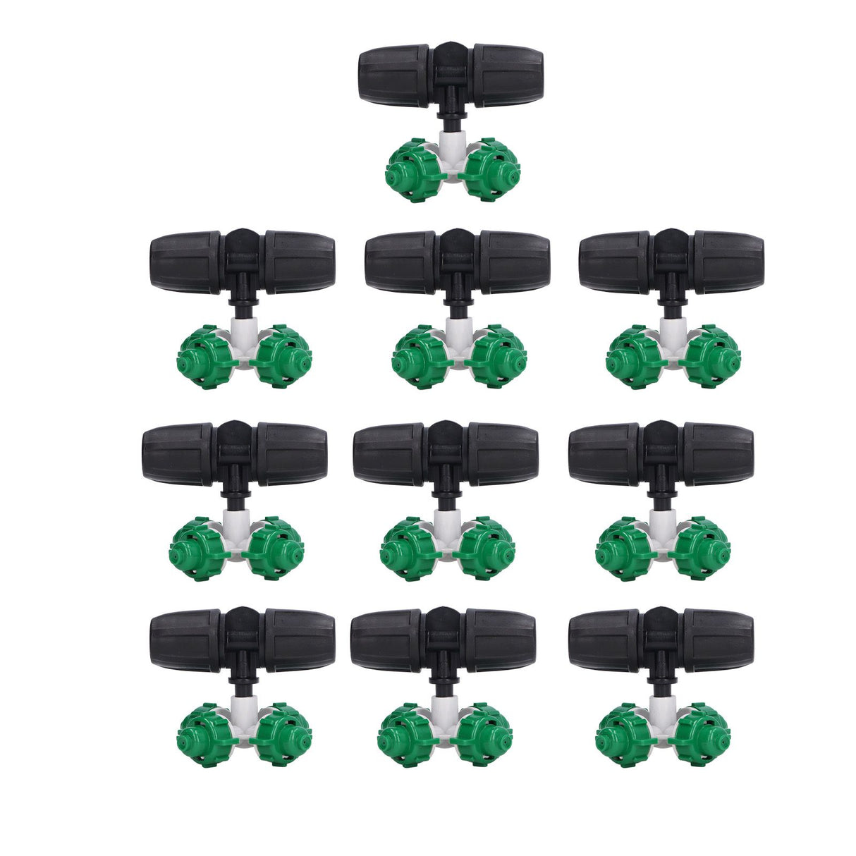 10 Sets Misting Nozzle Plastic Atomizing Cross Sprayer Accessory Kit for Irrigation