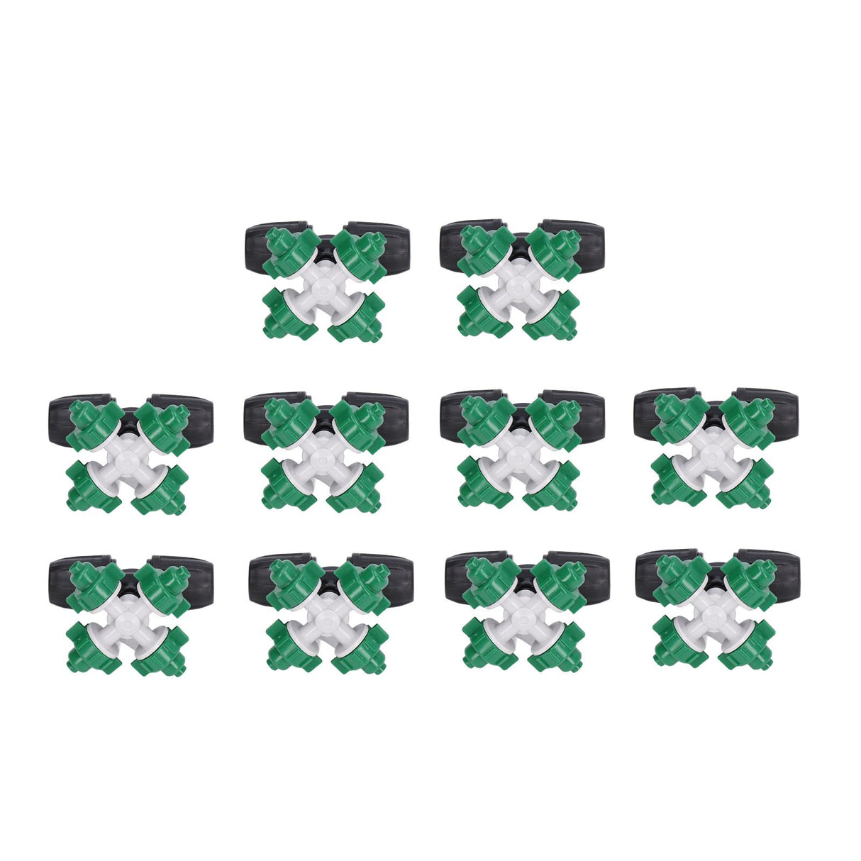 10 Sets Misting Nozzle Plastic Atomizing Cross Sprayer Accessory Kit for Irrigation