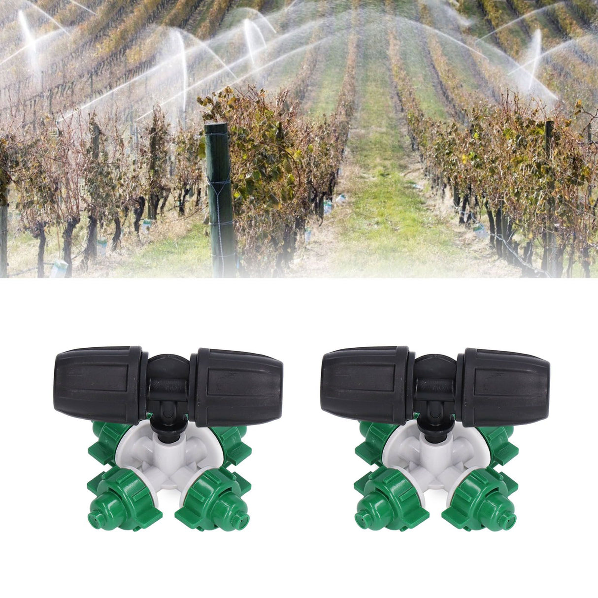 10 Sets Misting Nozzle Plastic Atomizing Cross Sprayer Accessory Kit for Irrigation