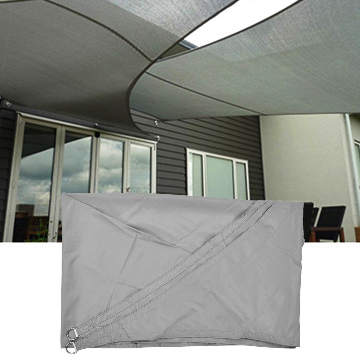 Shade Sail UV Protection 3x3x3meters Outdoor Trilateral Shape Polyester Shade Sail for Garden Swimming Pool