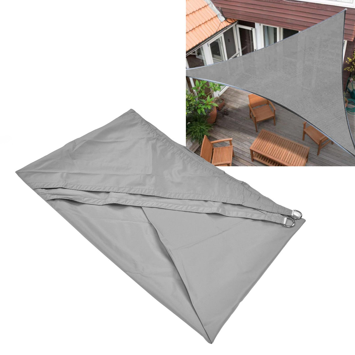 Shade Sail UV Protection 3x3x3meters Outdoor Trilateral Shape Polyester Shade Sail for Garden Swimming Pool